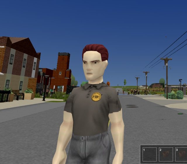 CDC agent wearing a badge